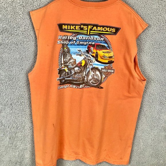 Harley Davidson Other - Vintage Y2K Harley Davidson Sleeveless Shirt Tank Top Size 2XL XXL Race Car